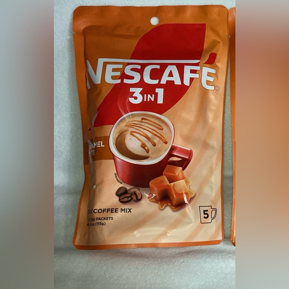 NESCAFÉ 3 in 1 CARAMEL LATTE INSTANT COFFEE MIX - 3 NEW UNOPENED PACKAGES - Picture 3 of 7